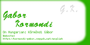 gabor kormondi business card